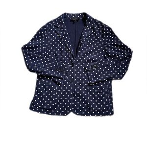 Talbots Navy White Polka Dot Blazer Jacket Women’s XL